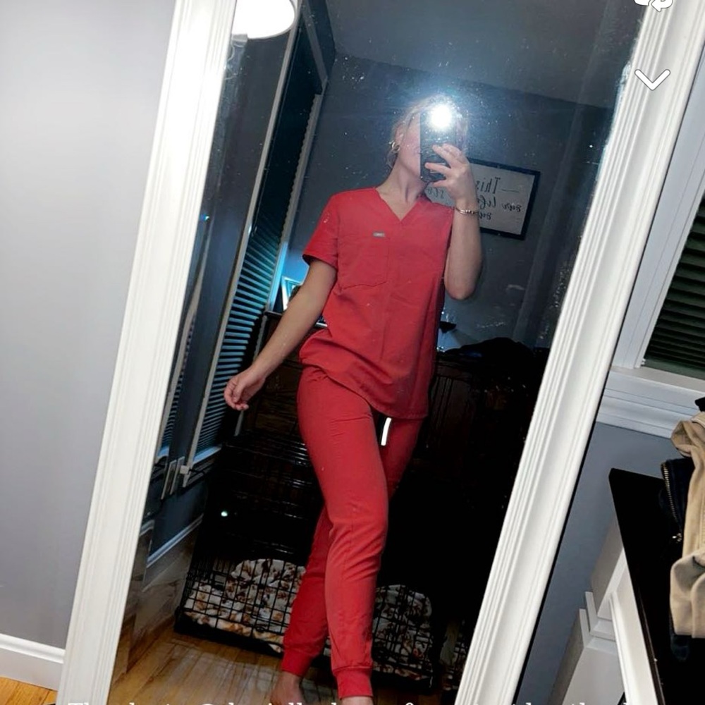 Scrubs set fusha hot pink, jogger